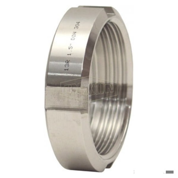 DIN Round Nut, Fitting/Connector Type: Nut, DN40 Nominal Size, 304 SS, Domestic